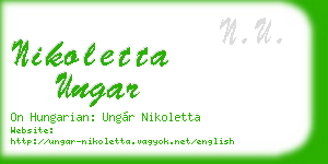 nikoletta ungar business card